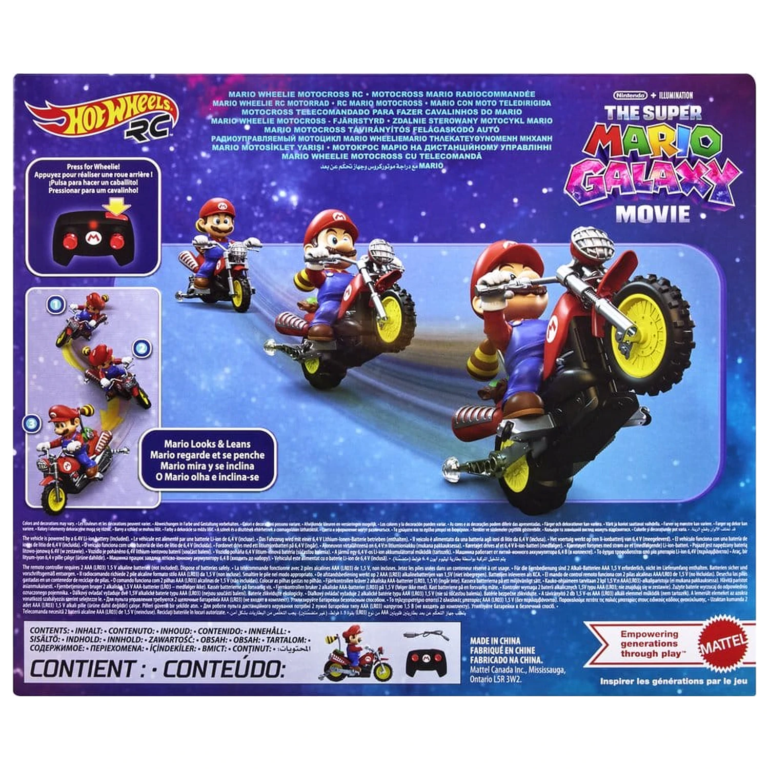 The Super Mario Galaxy Movie Hot Wheels RC Vozilo Mario Wheelie Motocross fotografija izdelka