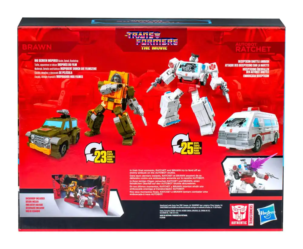 The Transformers: The Movie Studio Series Deluxe Class akcijska figura 2-pack Brawn &amp; Autobot Ratchet 11 cm fotografija izdelka