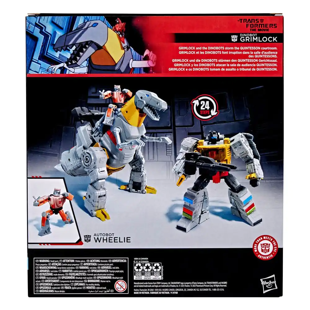 The Transformers: The Movie Studio Series Leader Class Akcijska figura Dinobot Grimlock & Autobot Wheelie 22 cm fotografija izdelka