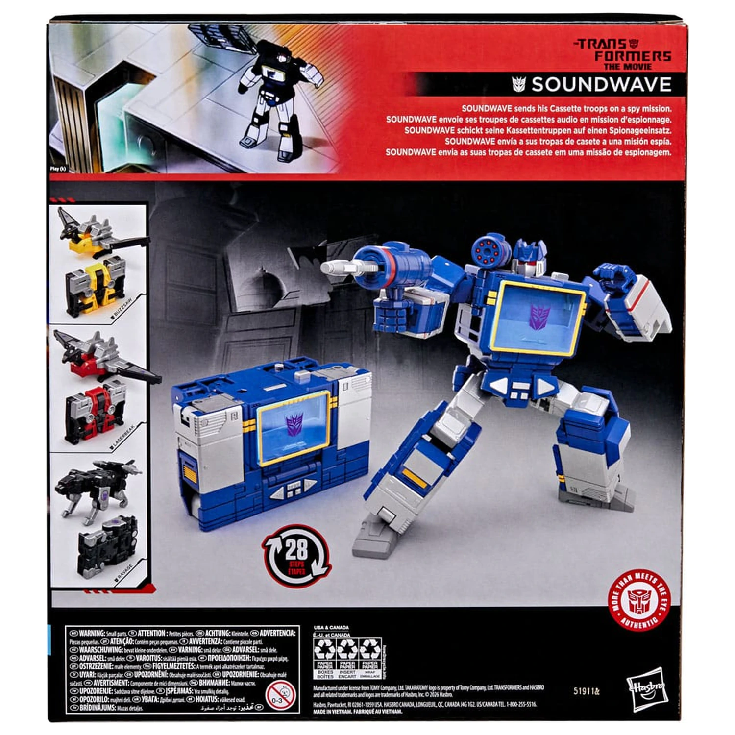 The Transformers: The Movie Studio Series Leader Class akcijska figura Soundwave 22 cm fotografija izdelka