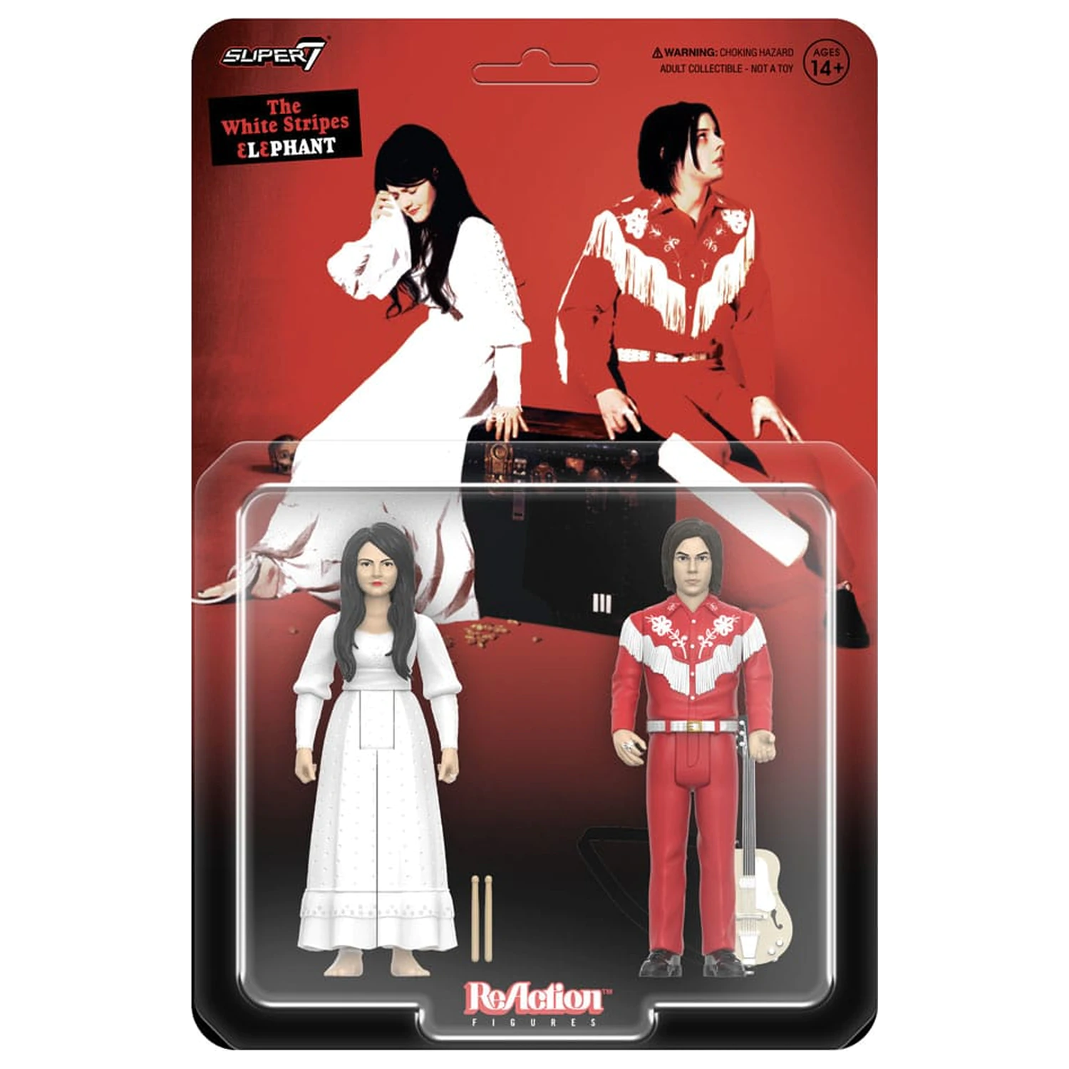 The White Stripes ReAction Akcijske figure 2-pak val 02 The White Stripes (Elephant) 10 cm fotografija izdelka