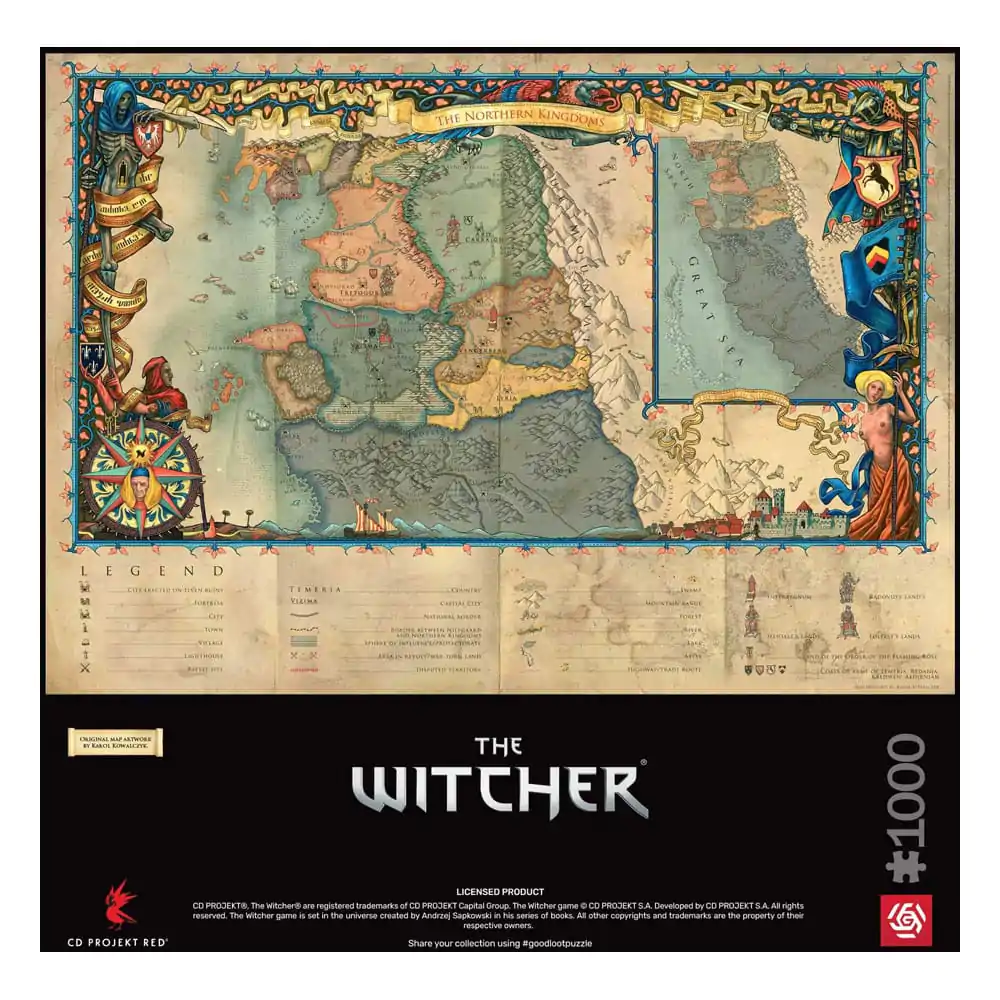 The Witcher 3 Gaming Puzzle The Northern Kingdoms (1000 kosov) fotografija izdelka