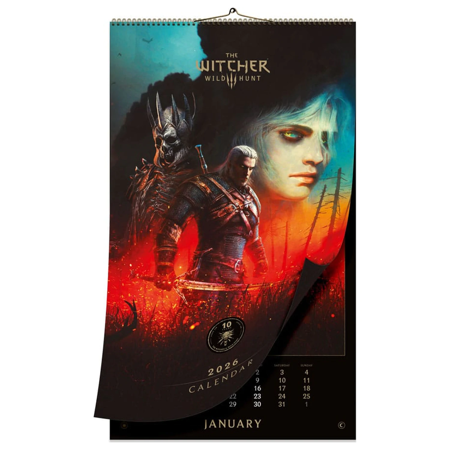 The Witcher 3: Wild Hunt Koledar 2026 10. obletnica fotografija izdelka
