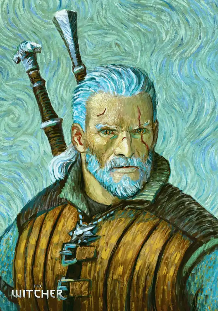 The Witcher III: Wild Hunt Game Art Chronicles Puzzle Geralt inspired by Vincent van Gogh (1000 kosov) fotografija izdelka