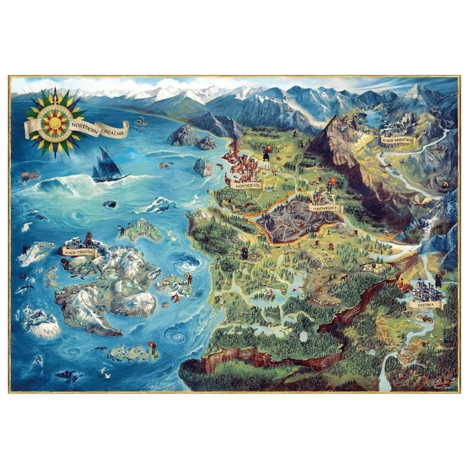The Witcher Puzzle Zemljevid Severnih kraljestev (1000 kosov) fotografija izdelka