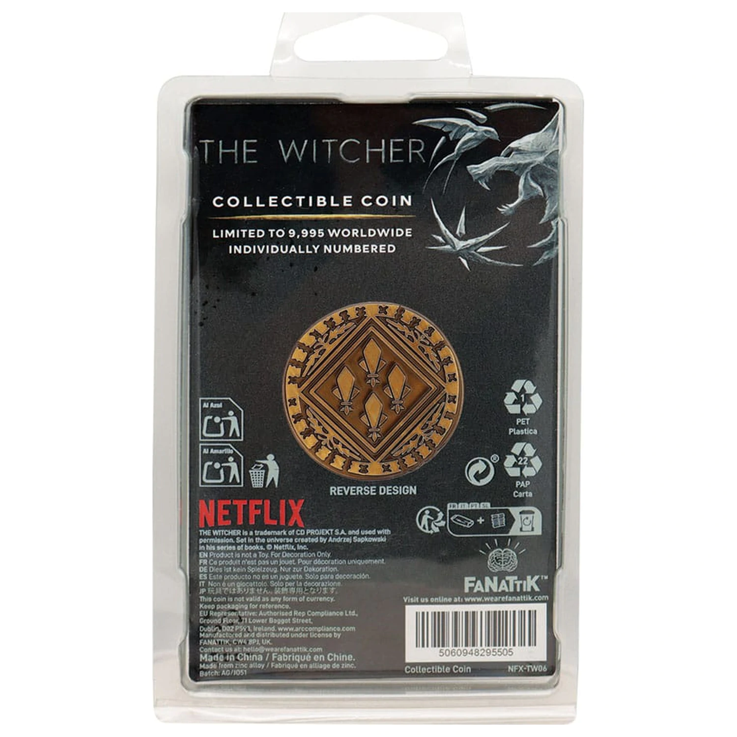 The Witcher zbirateljski kovanec Vrzite kovanec svojemu The Witcherju, omejena izdaja fotografija izdelka