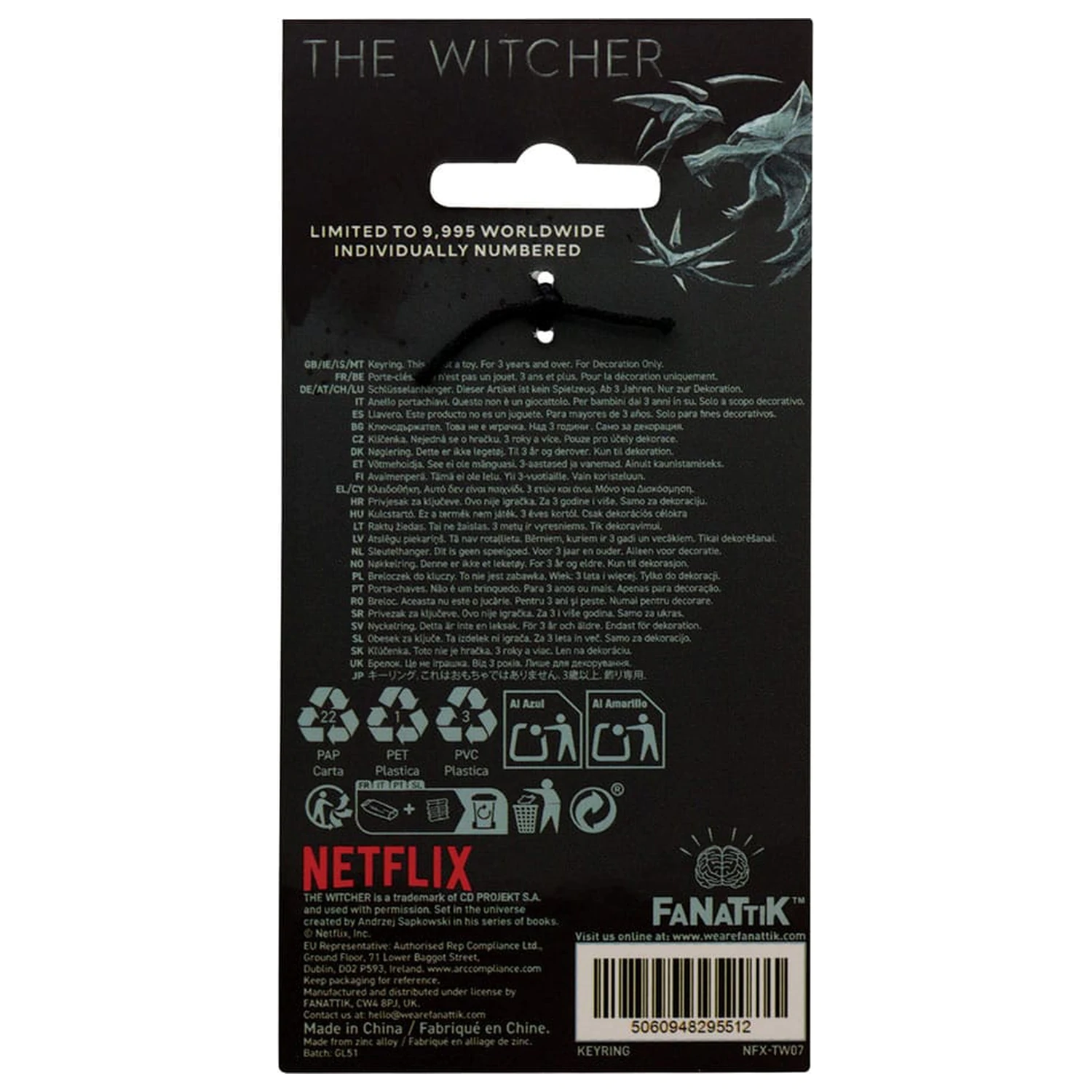 The Witcher obesek za ključe Witcher & Roach omejena izdaja fotografija izdelka