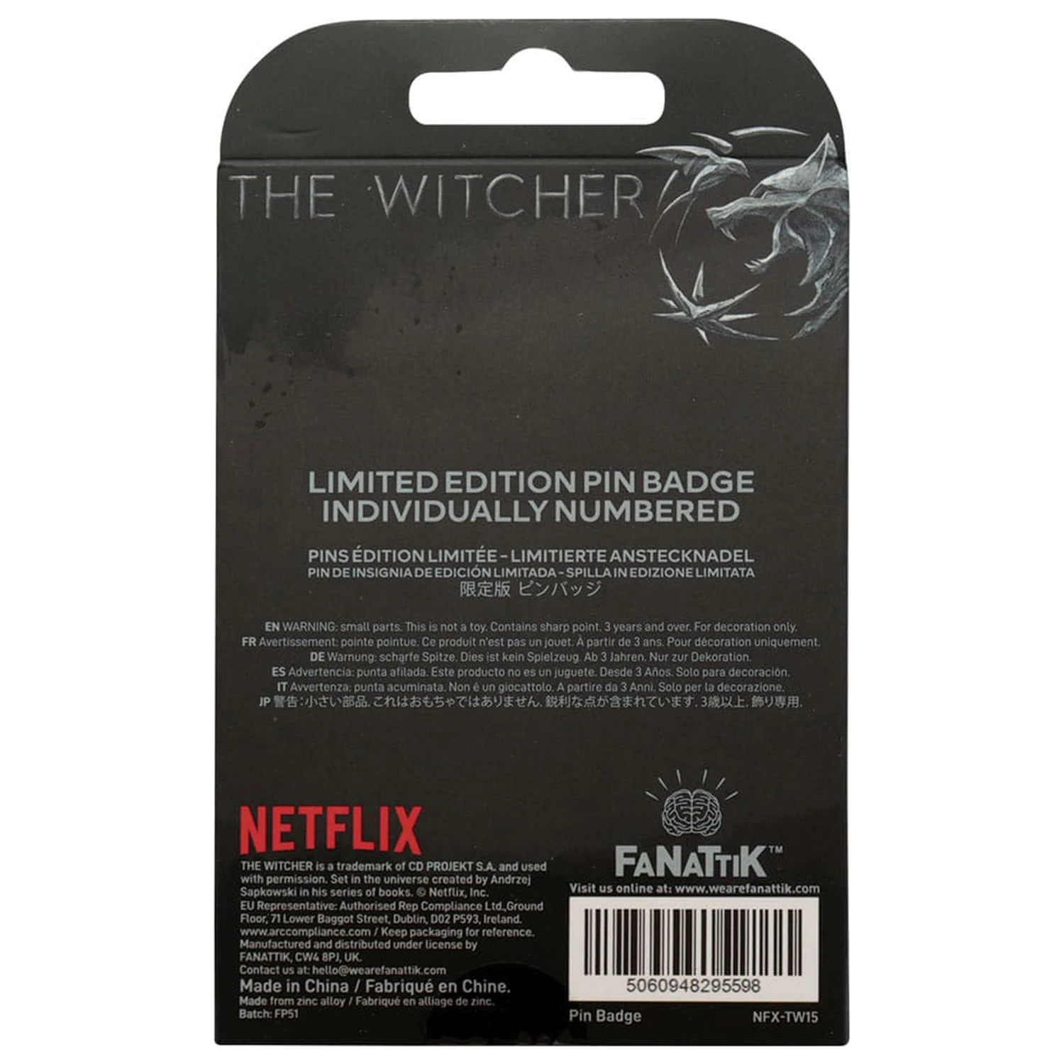 The Witcher Pin značka Witcher Symbol omejena izdaja fotografija izdelka