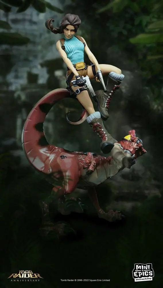 Tomb Raider Mini Epics Vinil Figura Lara Croft & Raptor 24 cm fotografija izdelka