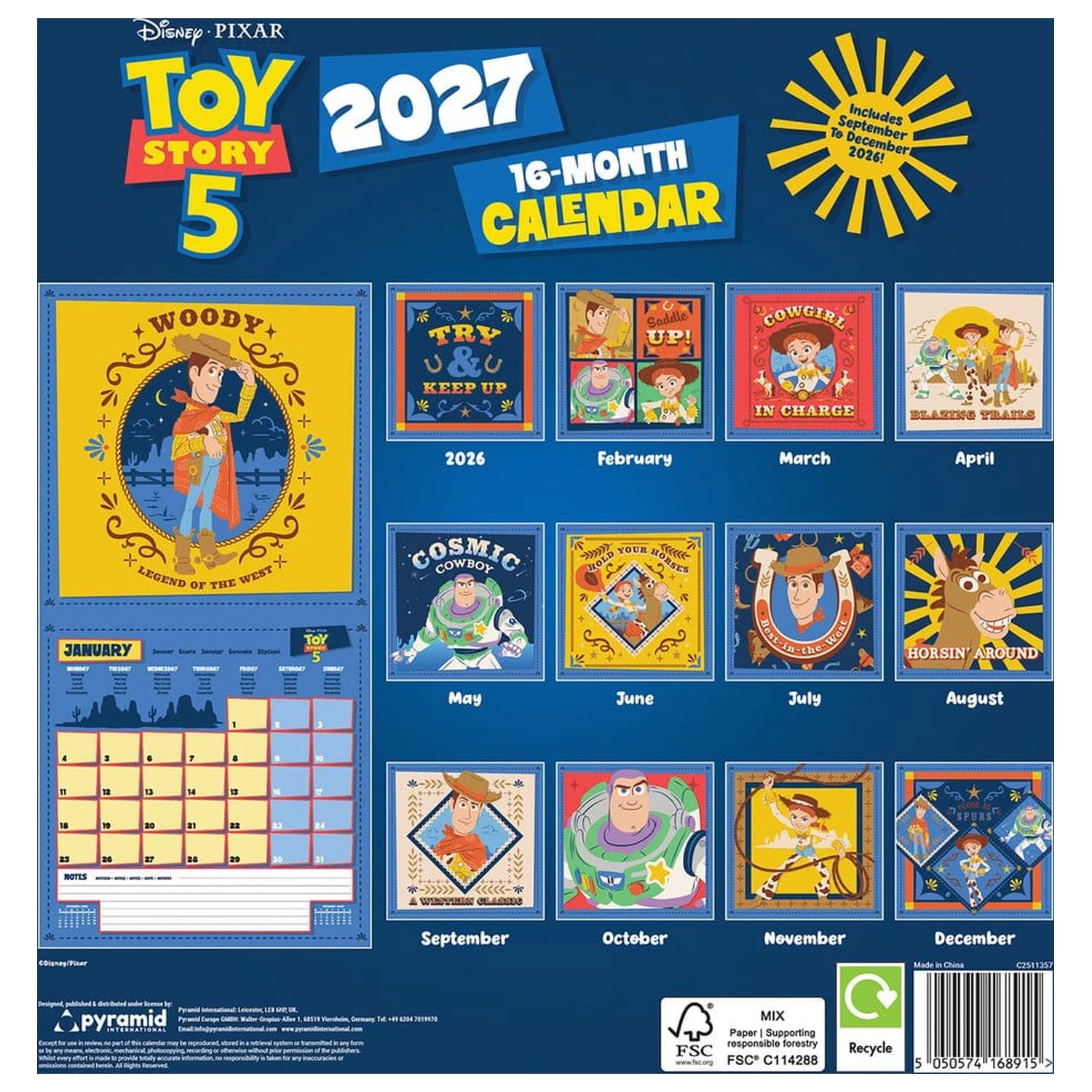 Toy Story koledar 2027 30 x 30 cm fotografija izdelka