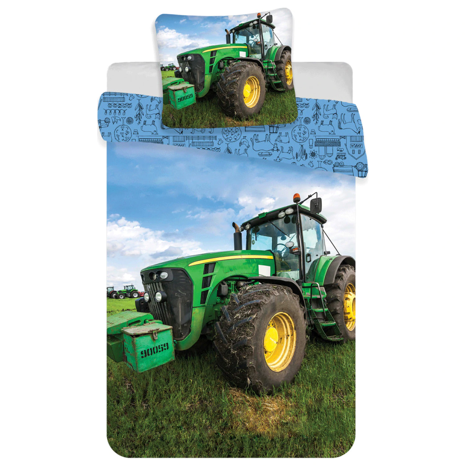 Tractor Green otroška, predšolska prevleka za odejo fotografija izdelka