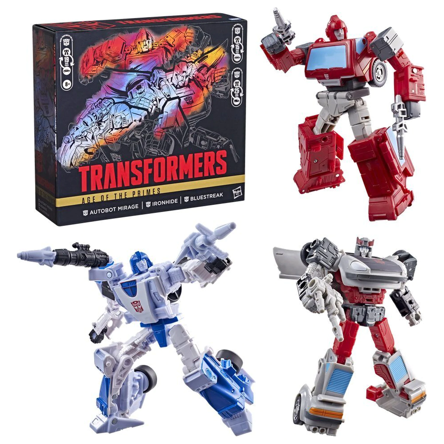 Transformers Age of the Primes Atobot Mirage & Ironhide & Bluestreak set 3 figur 13-15 cm fotografija izdelka
