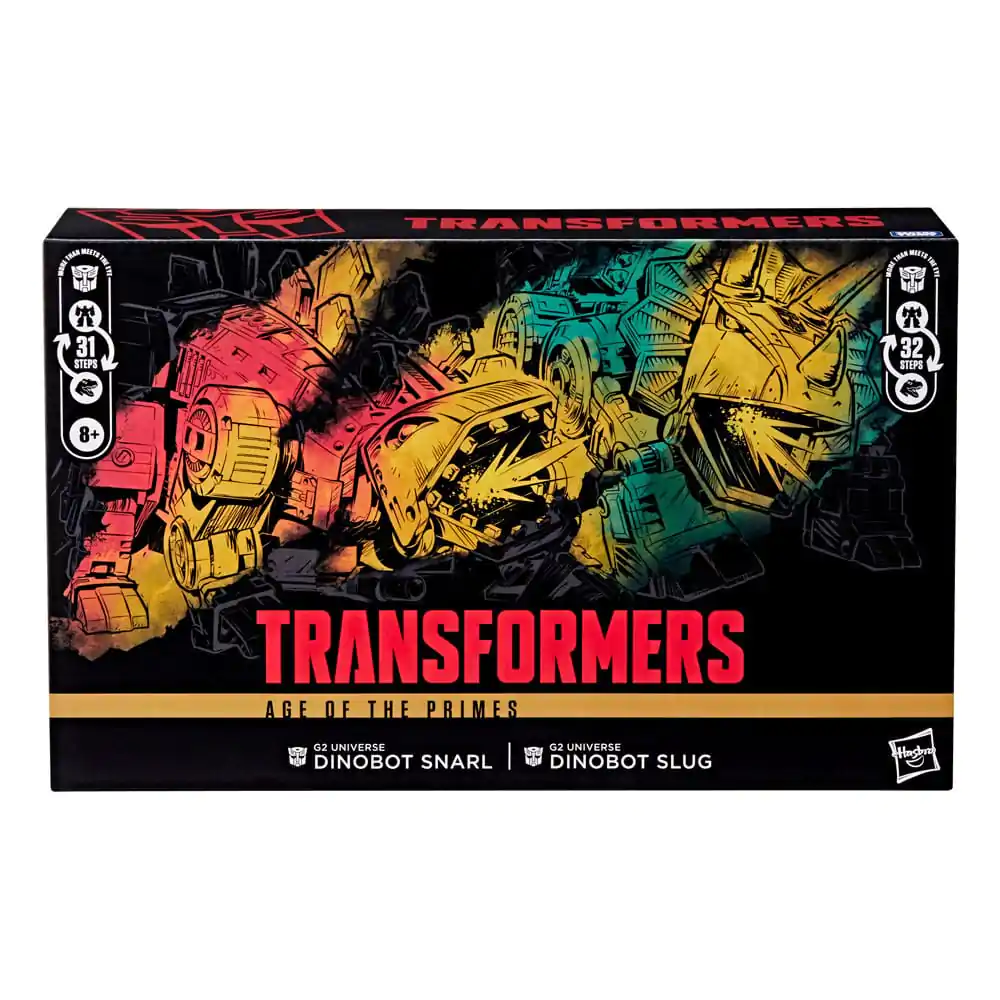 Transformers Age of the Primes Leader Class akcijska figura G2 Universe Dinobots Snarl & Slug 19 cm fotografija izdelka