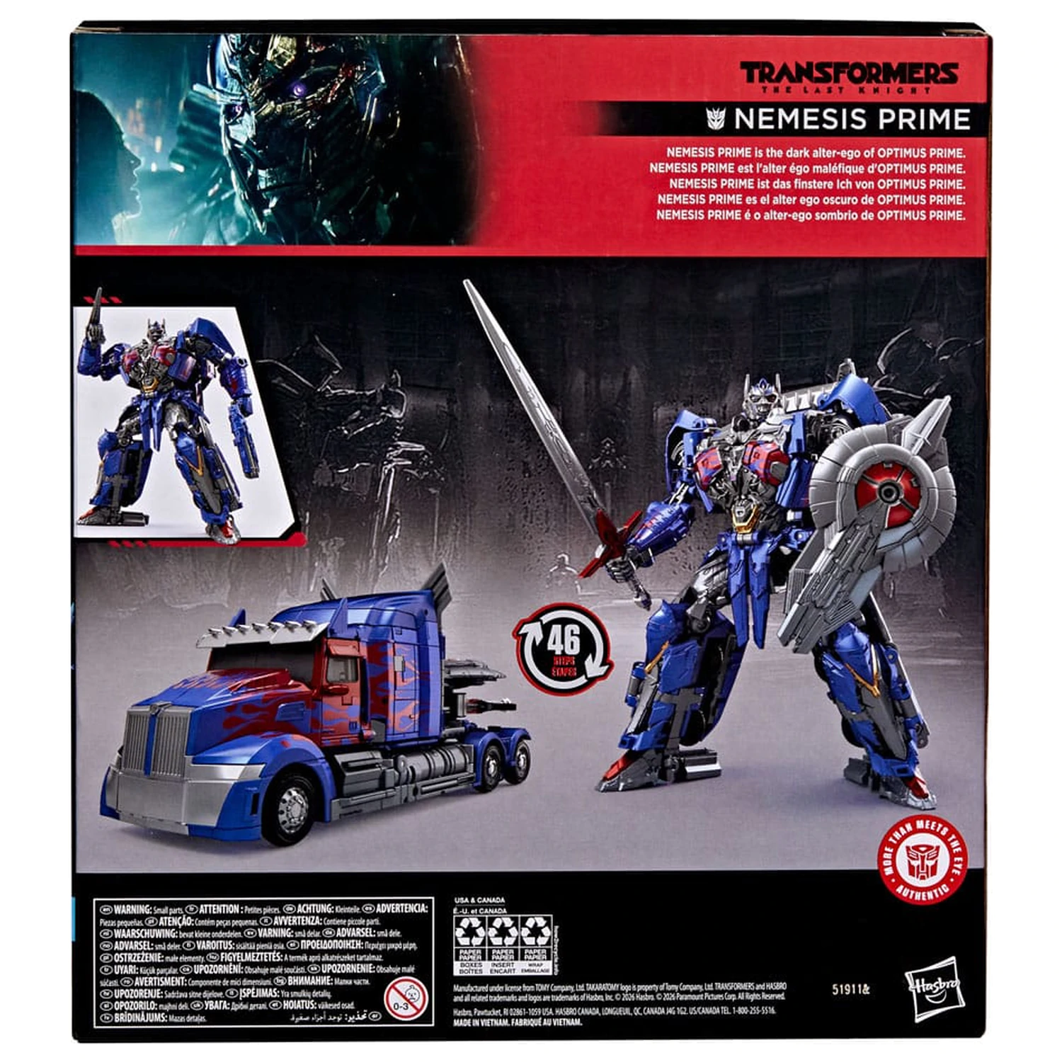 Transformers: The Last Knight Studio Series Leader Class akcijska figura Nemesis Prime 22 cm fotografija izdelka