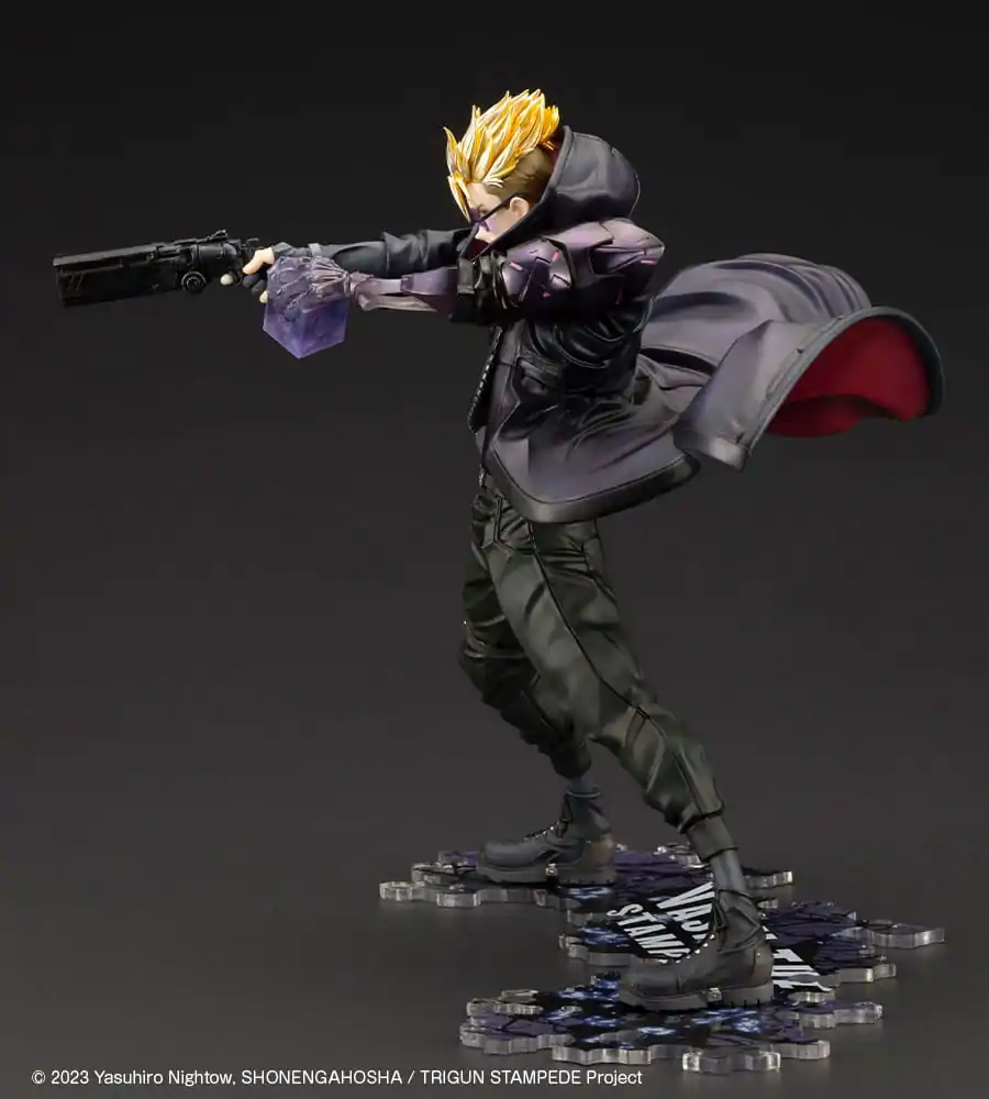 Trigun Stampede ARTFXJ Kip 1/8 Vash the Stampede The Gunman in Black Ver. 22 cm fotografija izdelka