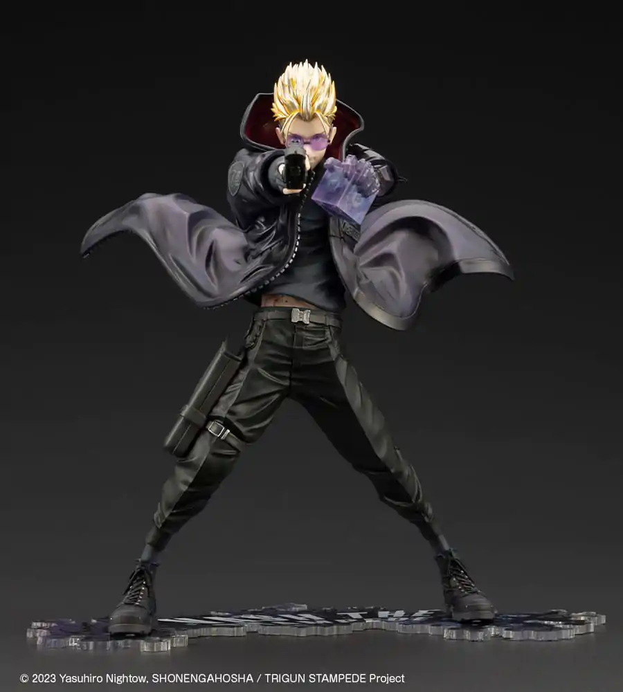 Trigun Stampede ARTFXJ Kip 1/8 Vash the Stampede The Gunman in Black Ver. 22 cm fotografija izdelka