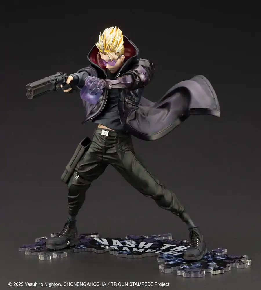 Trigun Stampede ARTFXJ Kip 1/8 Vash the Stampede The Gunman in Black Ver. 22 cm fotografija izdelka