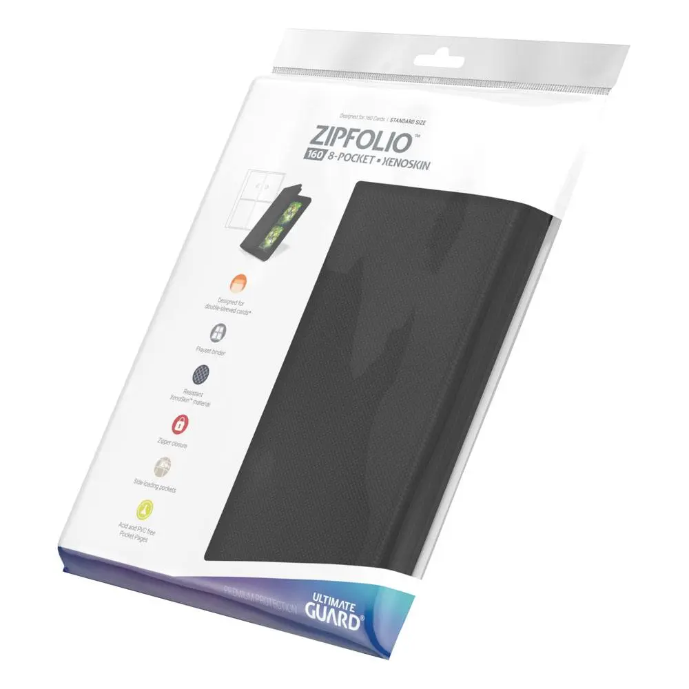 Ultimate Guard Zipfolio 160 - 8-Žepni XenoSkin Črn fotografija izdelka