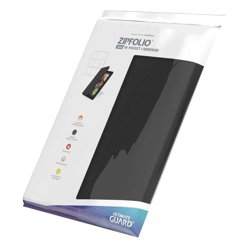 Ultimate Guard Zipfolio 360 - 18-Žepni XenoSkin Črn fotografija izdelka
