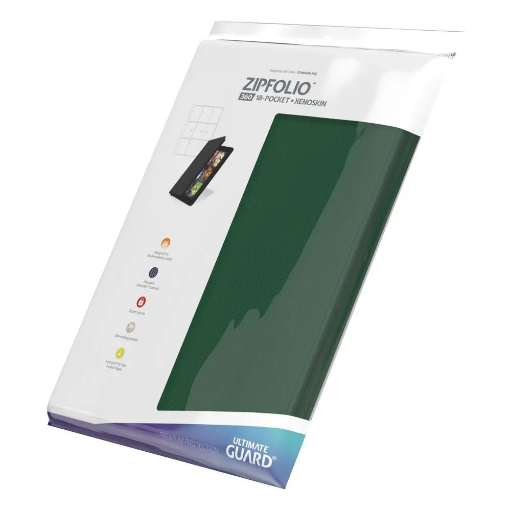 Ultimate Guard Zipfolio 360 - 18-žepni XenoSkin Zeleni fotografija izdelka