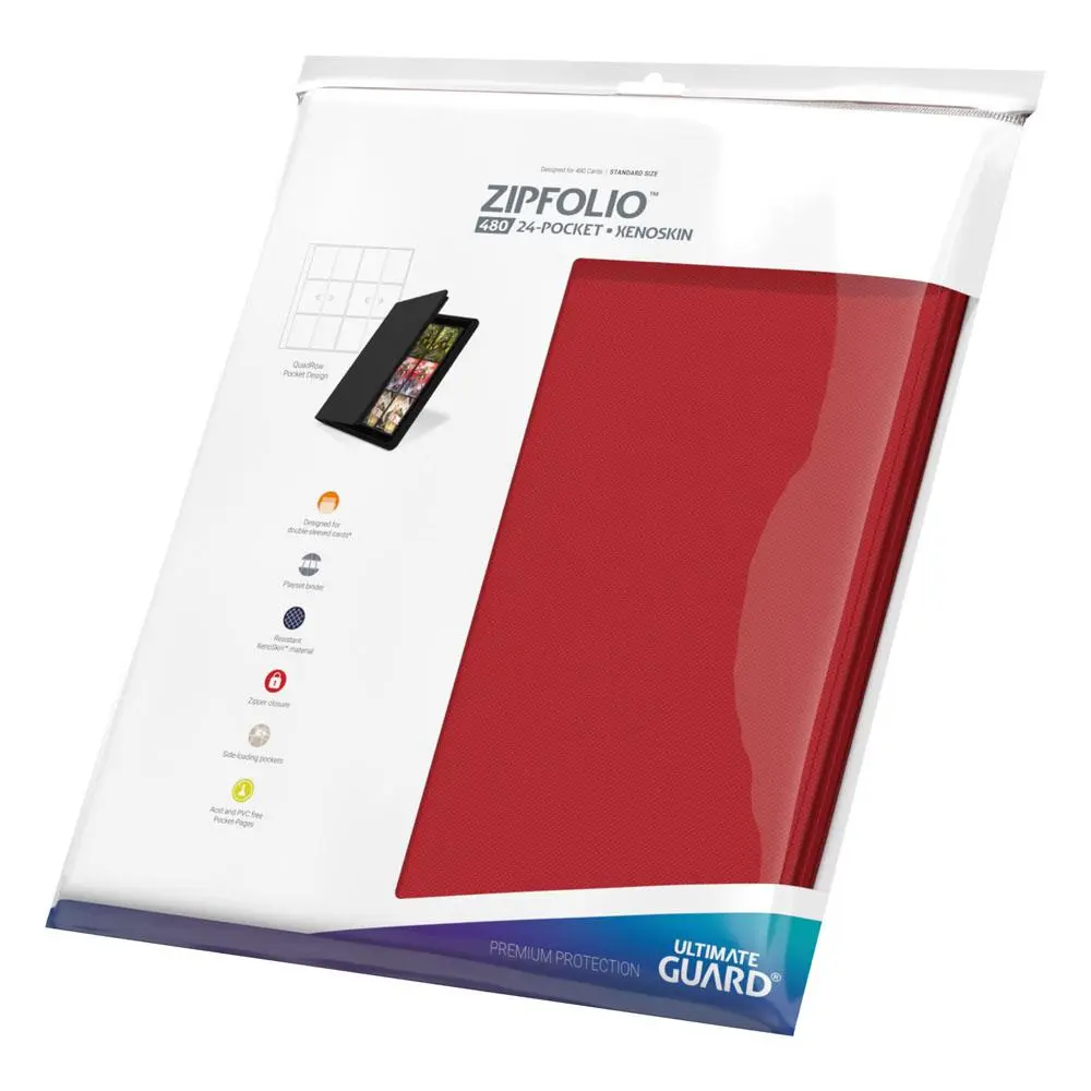 Ultimate Guard Zipfolio 480 - 24-Žepni XenoSkin (Quadrow) - Rdeča fotografija izdelka