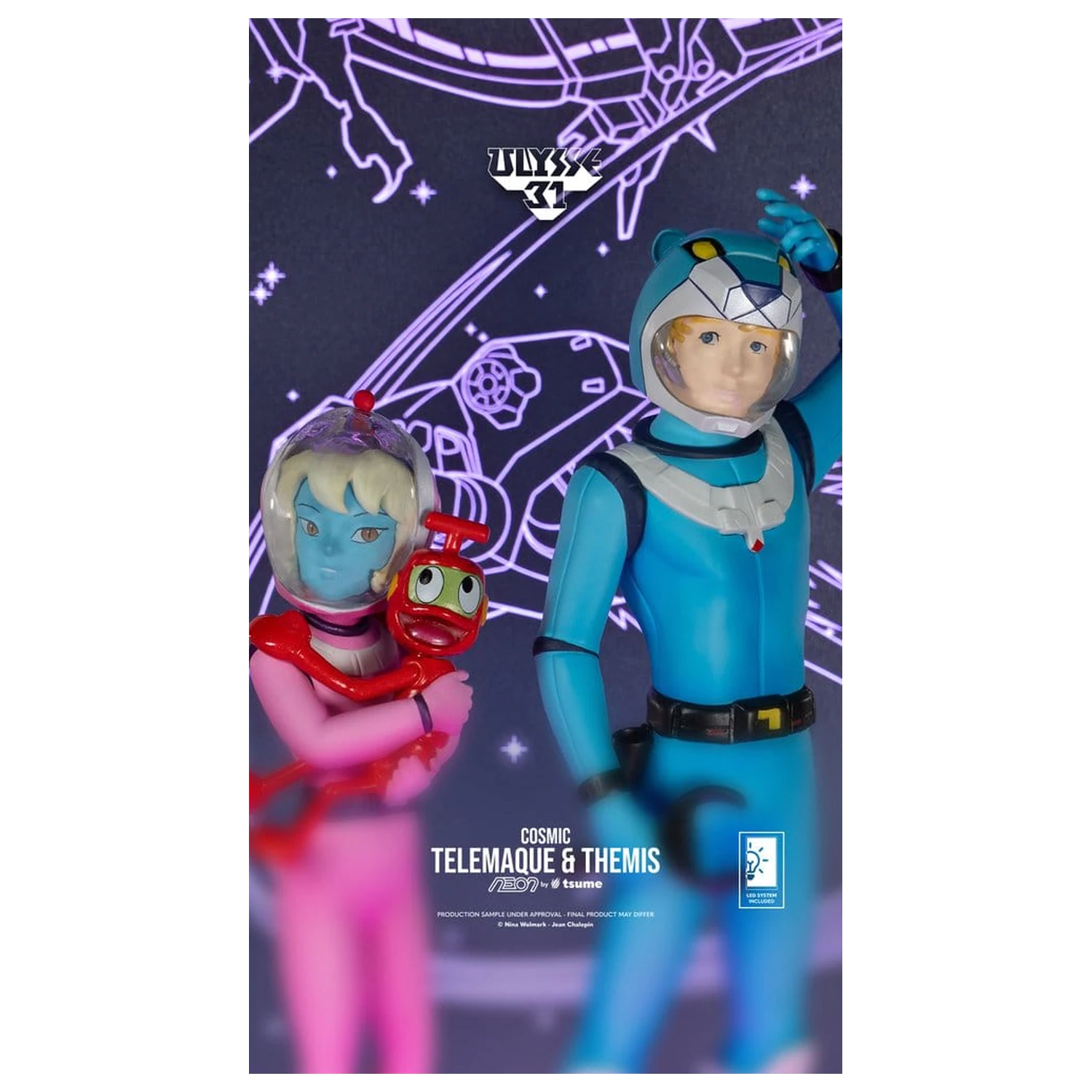 Ulysse 31 Neon figura 1/9 Telemachus & Themis Cosmic Version 20 cm fotografija izdelka