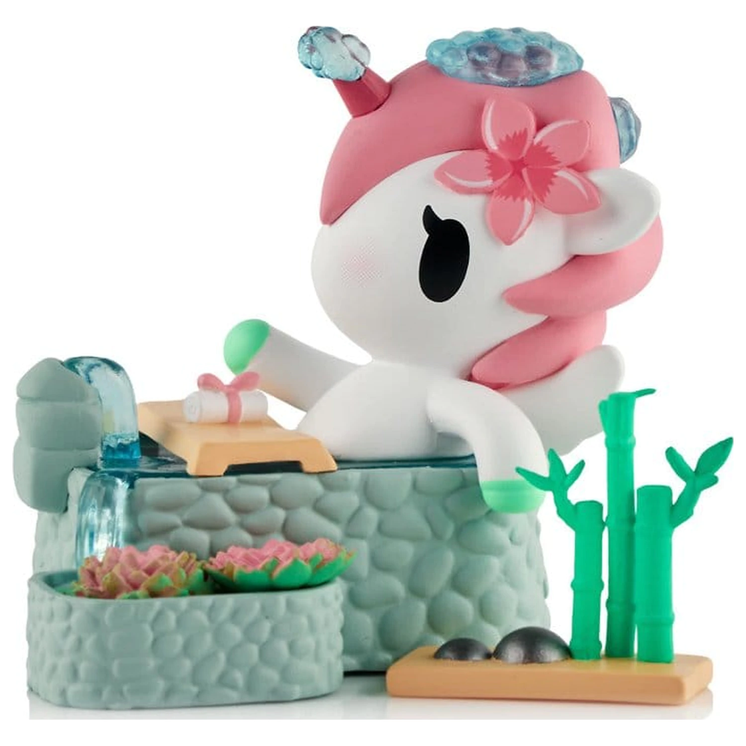 Unicorno figura v škatli z okencem Spa Day Hot Springs Oasis 7 cm fotografija izdelka