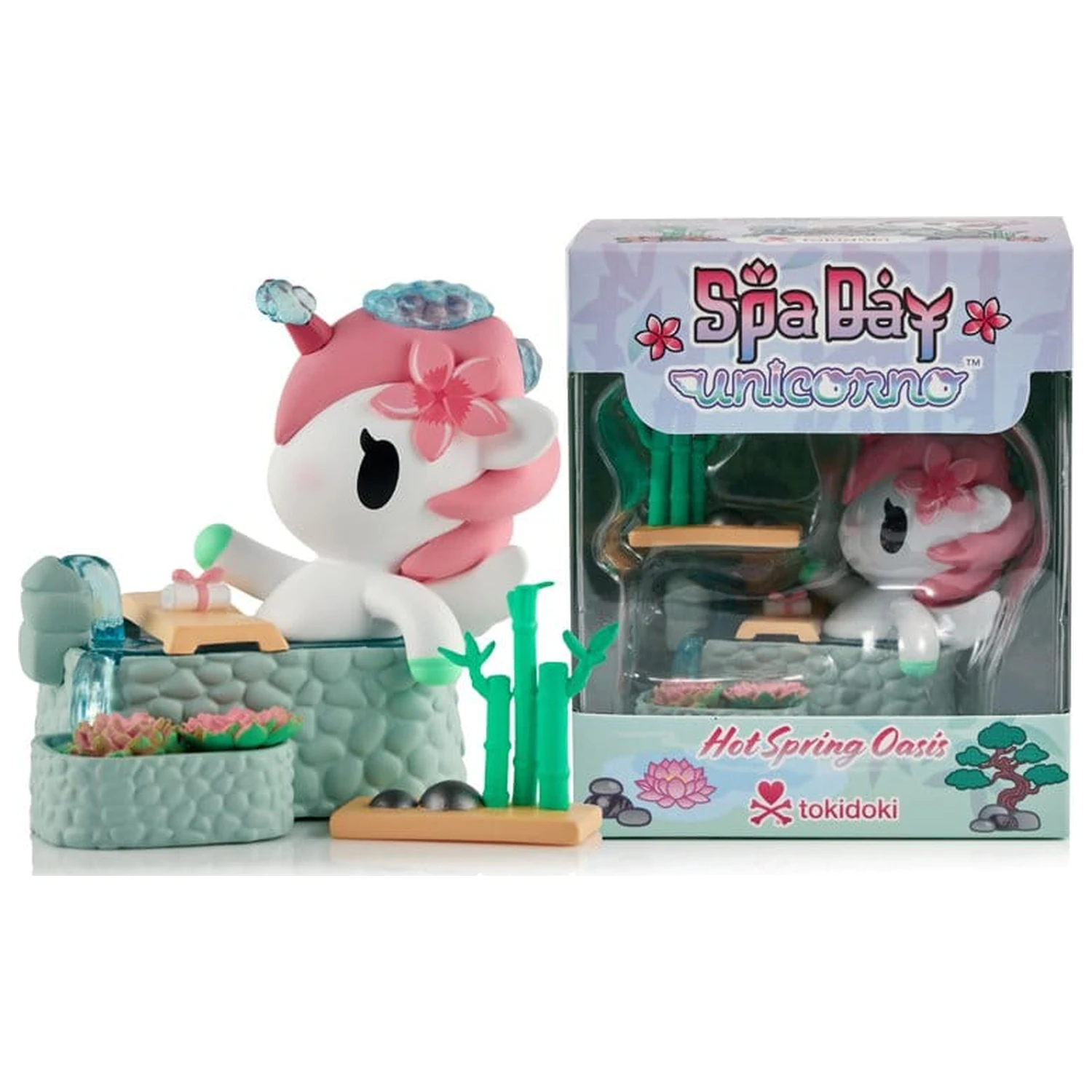 Unicorno figura v škatli z okencem Spa Day Hot Springs Oasis 7 cm fotografija izdelka