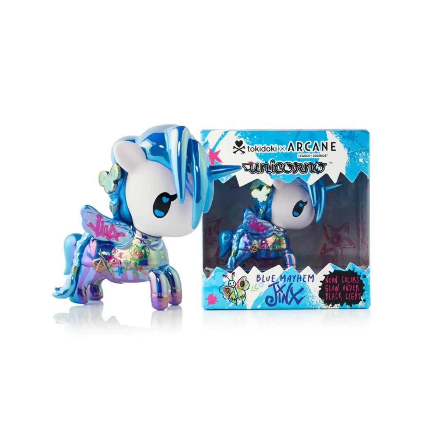Unicorno x Arcane Window Box figura Blue Mayhem JINX (Special Edition) 7 cm fotografija izdelka