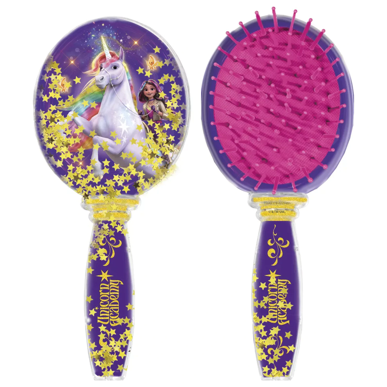 Unicorn Academy Star glitter krtača, glavnik 18 cm fotografija izdelka