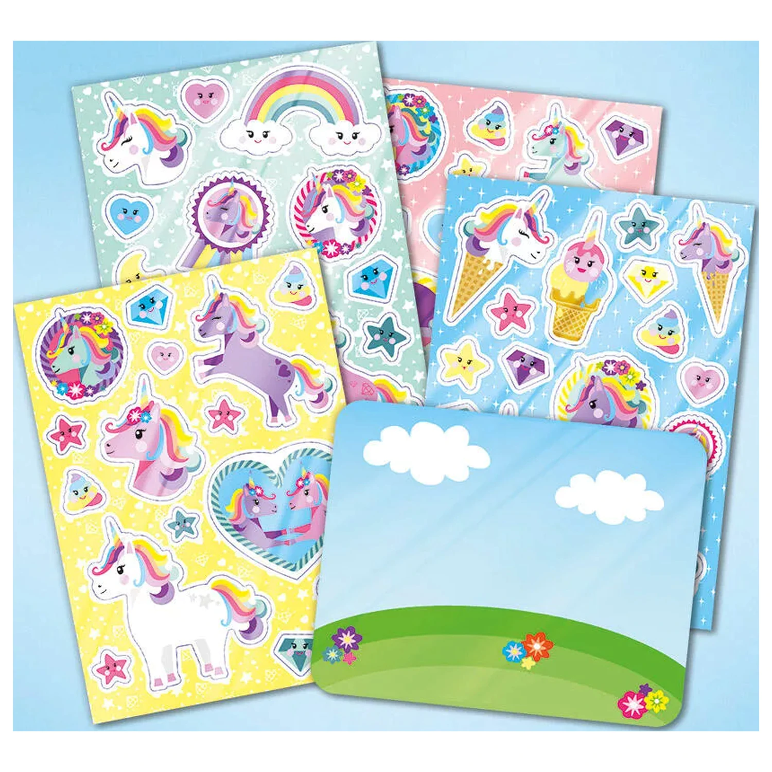 Unicorn Srečen komplet okenskih nalepk fotografija izdelka