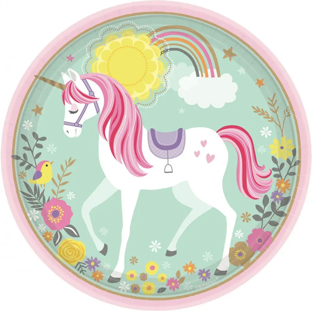 Unicorn Papirnati krožniki 8-pakiranje 22,9 cm fotografija izdelka