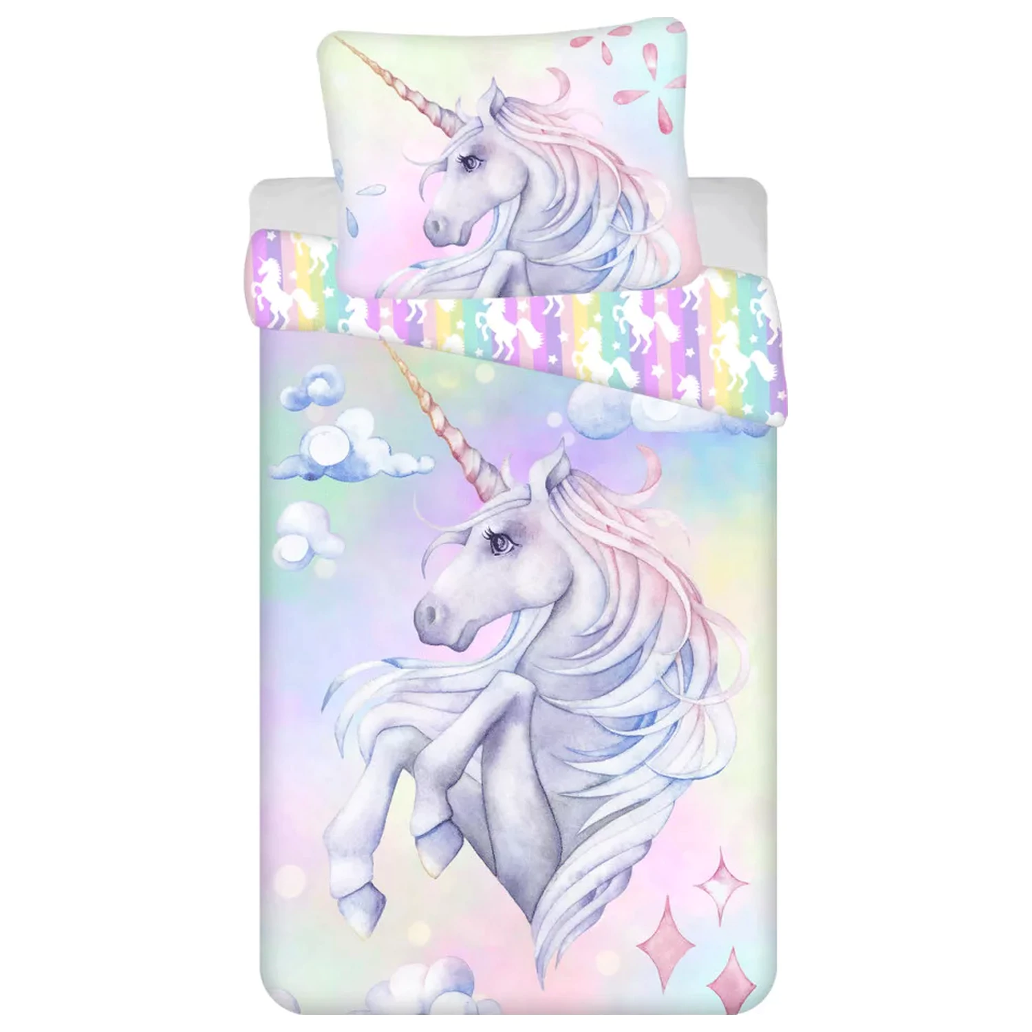 Unicorn Pastel Rainbow prevleka za odejo fotografija izdelka