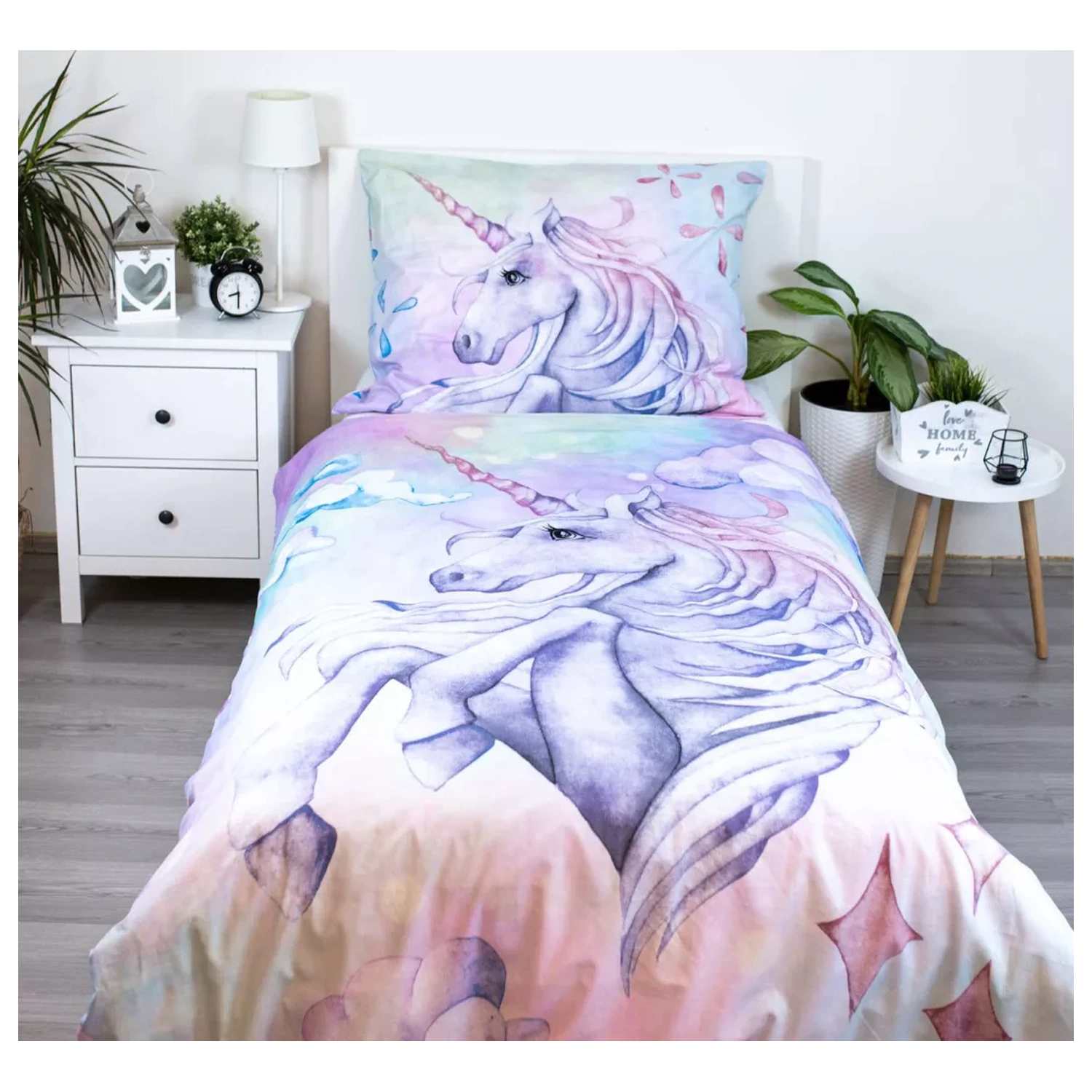 Unicorn Pastel Rainbow prevleka za odejo fotografija izdelka