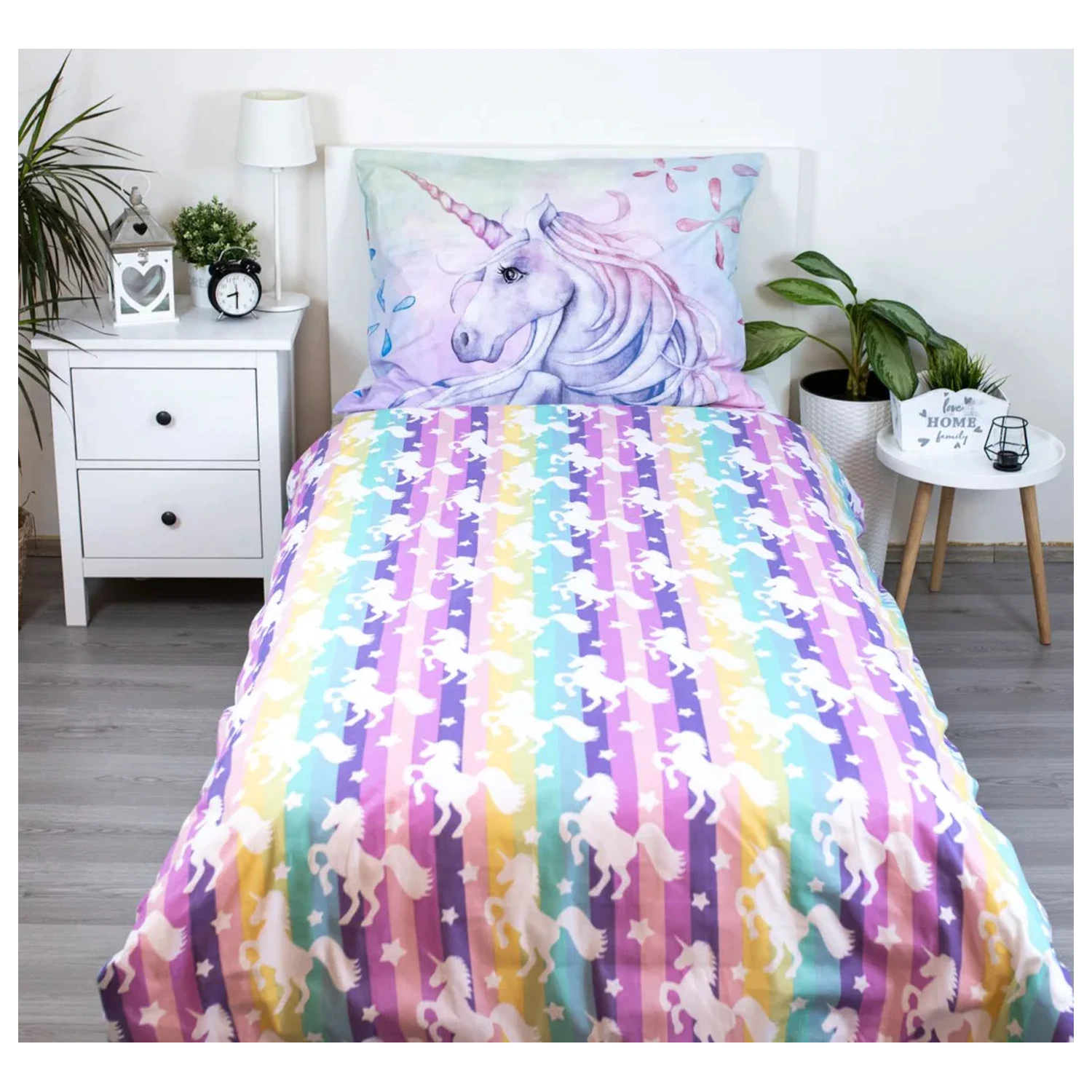 Unicorn Pastel Rainbow prevleka za odejo fotografija izdelka