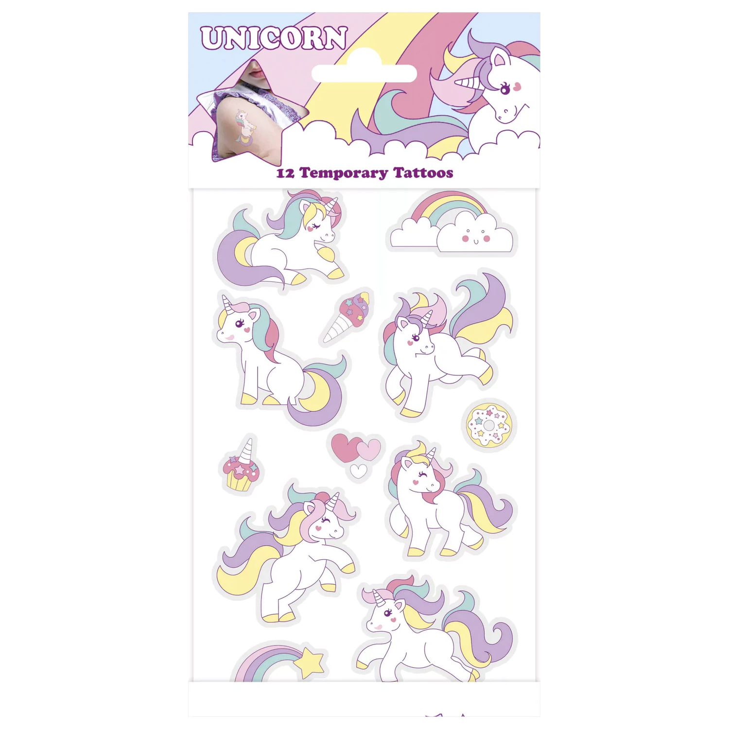 Unicorn Pastel Tattoo, 12-pakiranje fotografija izdelka