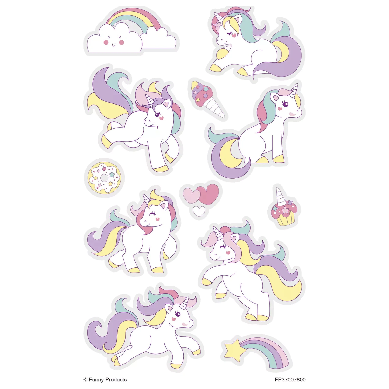 Unicorn Pastel Tattoo, 12-pakiranje fotografija izdelka
