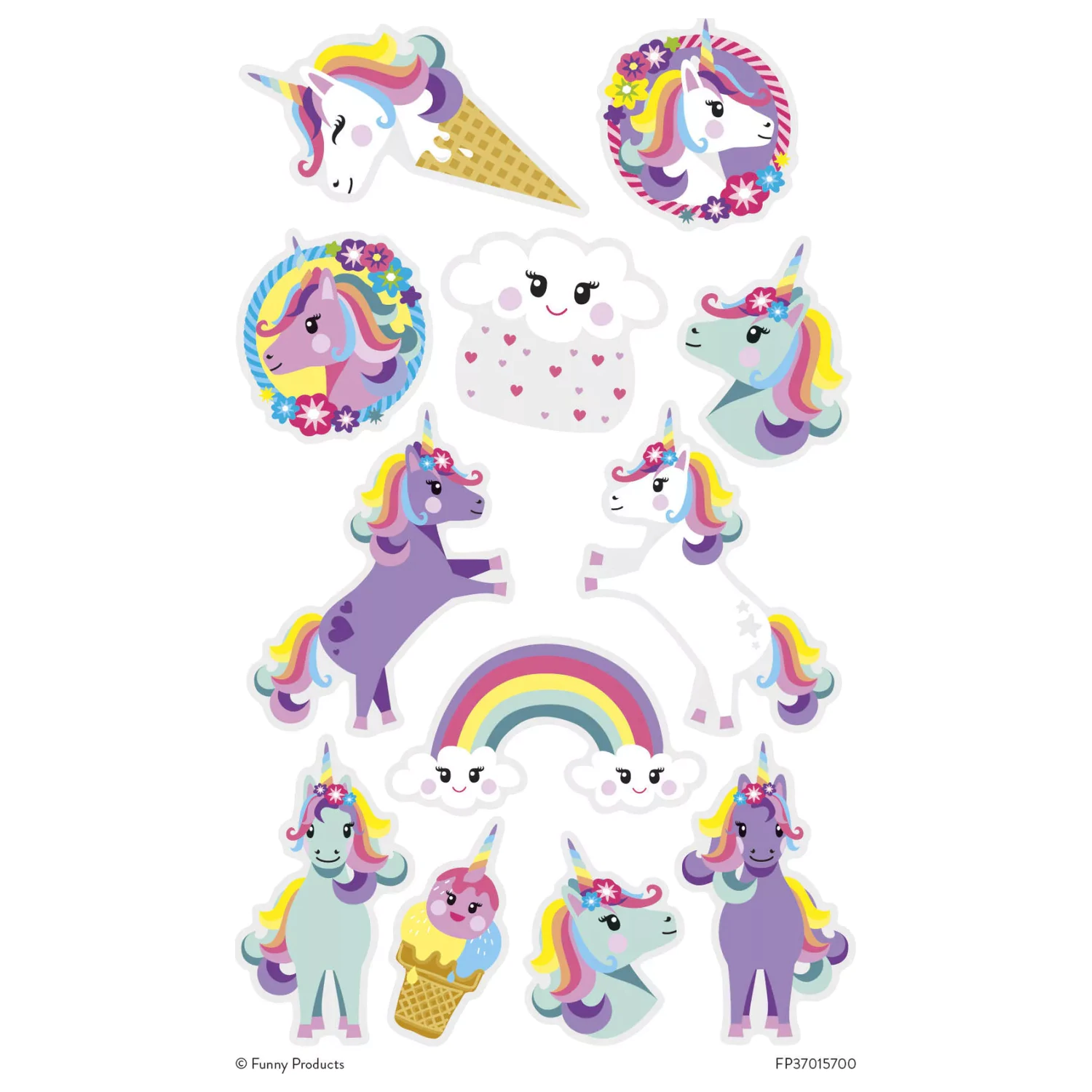 Unicorn Rainbow Tattoo 12-kosni fotografija izdelka