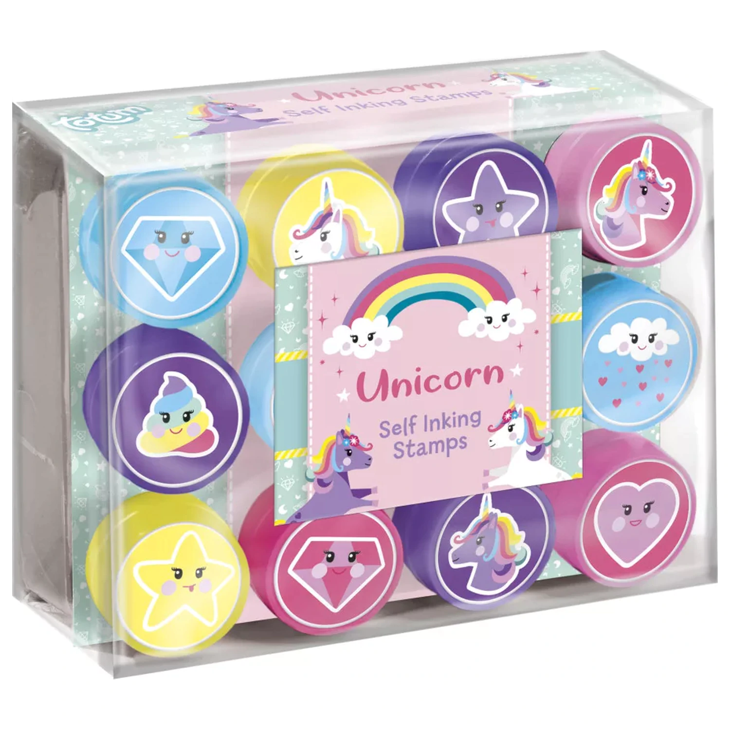 Unicorn Smile Set žigov 12 kosov fotografija izdelka