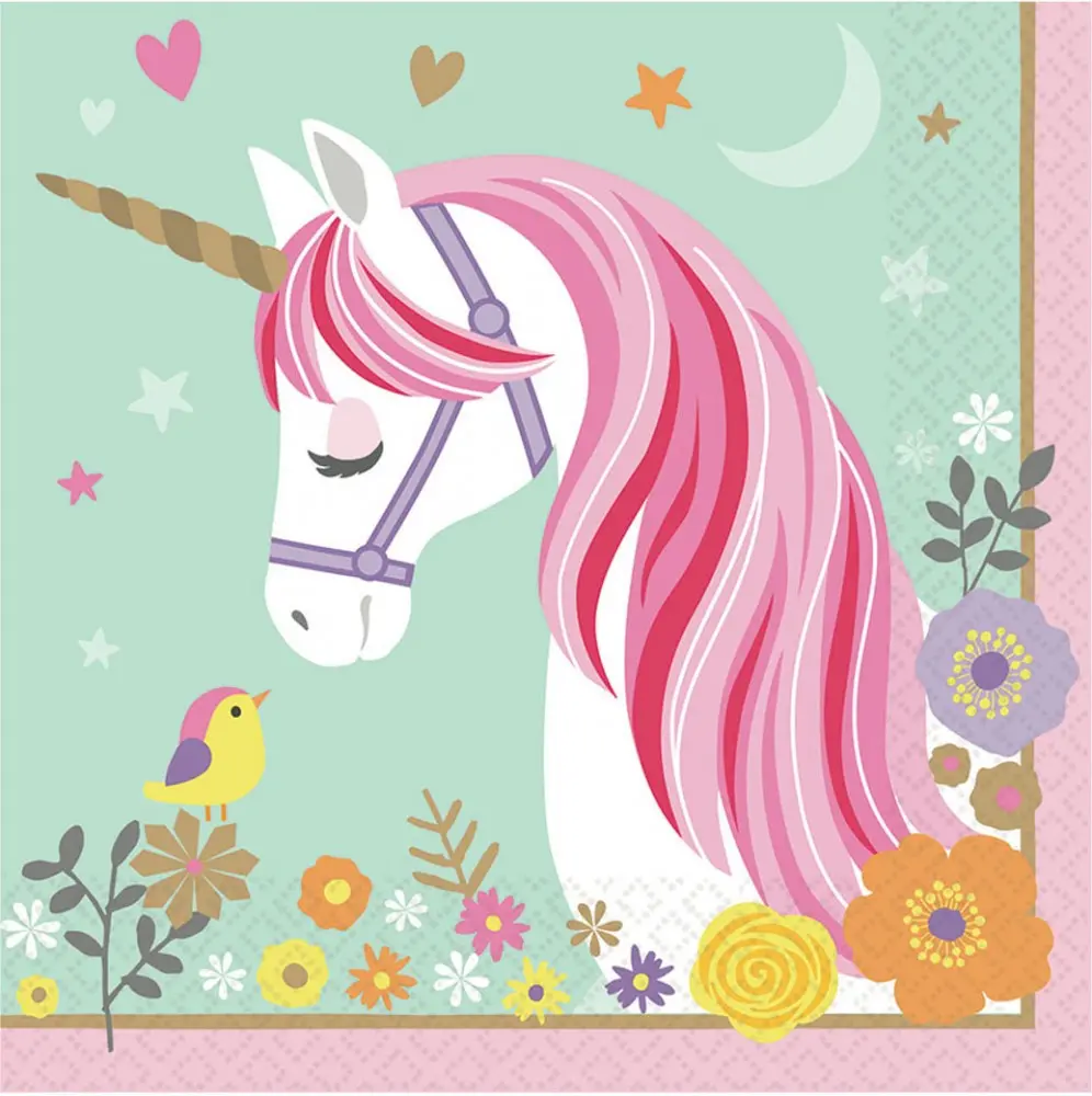 Unicorn prtički, 16 kos, 33*33 cm fotografija izdelka