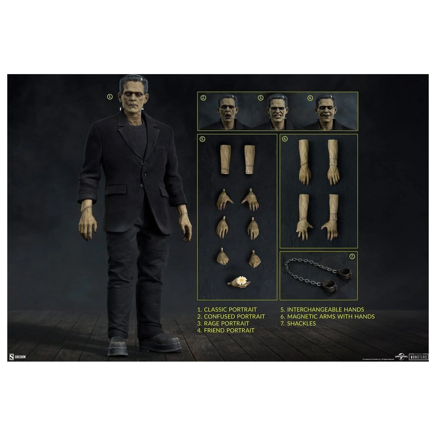 Universal Monsters akcijska figura 1/6 Frankenstein (Deluxe Plus Edition) 33 cm fotografija izdelka