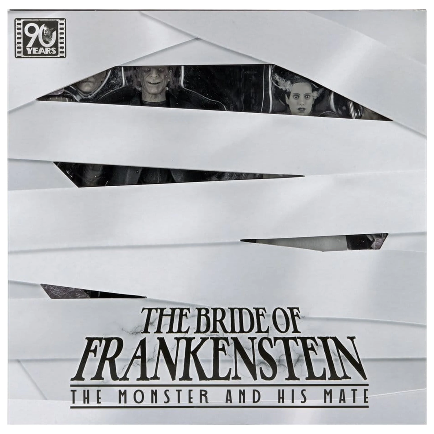 Universal Monsters Dvojno pakiranje akcijskih figur Bride of Frankenstein 90th Anniversary The Monster & His Mate (B&W) 18 cm fotografija izdelka