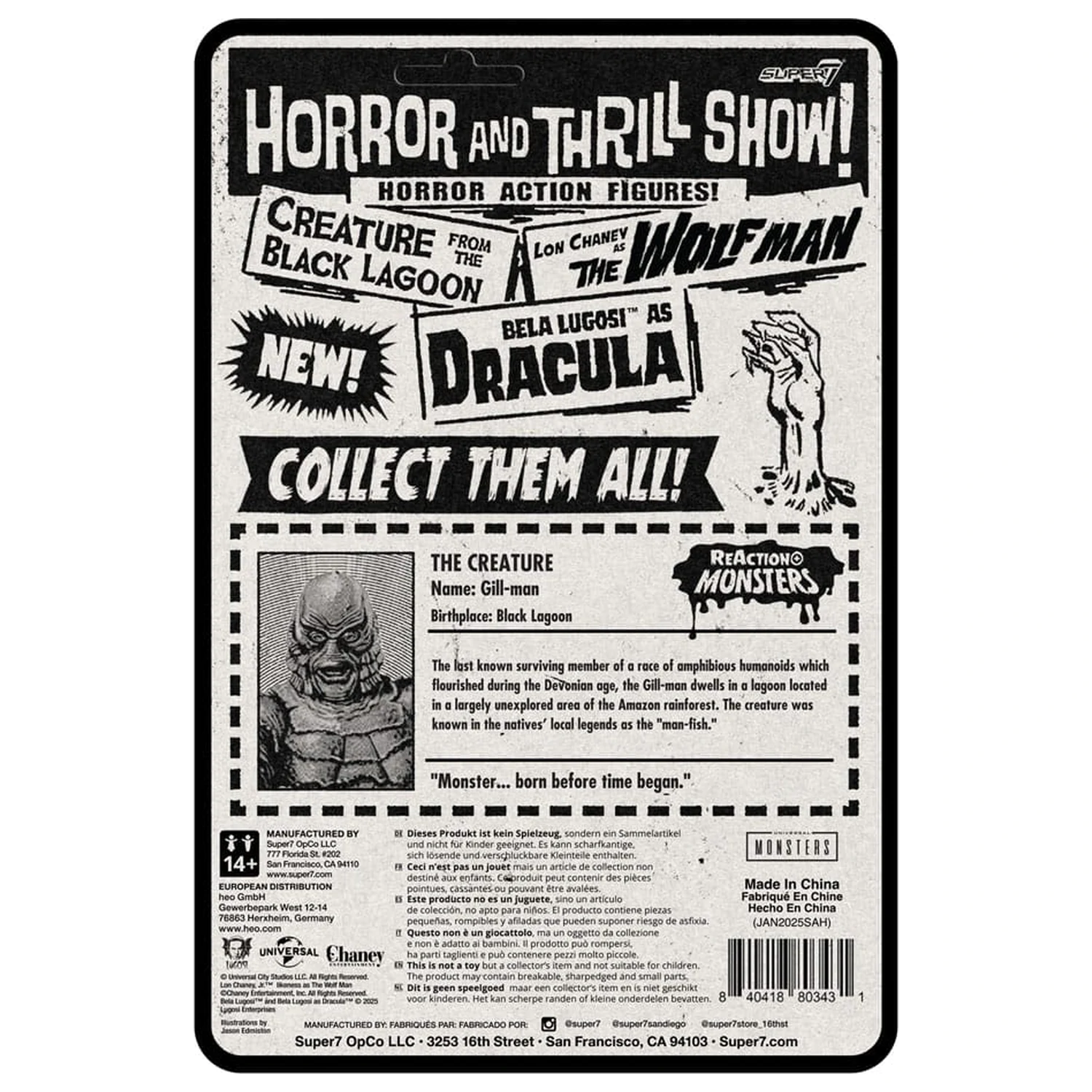 Universal Monsters ReAction+ akcijska figura Val 1 Creature from the Black Lagoon 10 cm fotografija izdelka