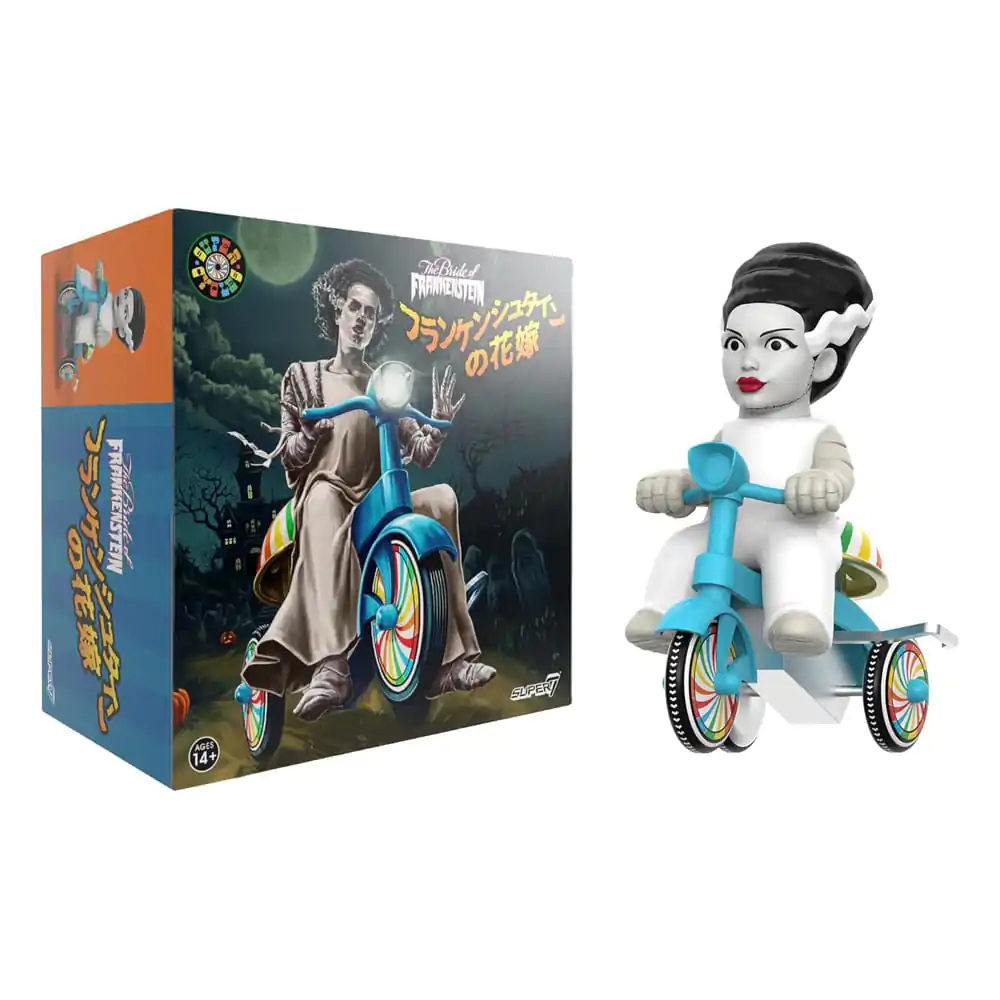 Universal Monsters Super Cycles Akcijska figura Nevesta Frankensteina (bela z modro trikolesnikom) 13 cm fotografija izdelka