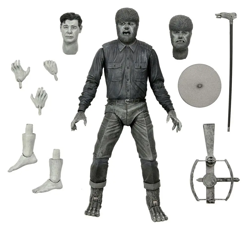 Universal Monsters Akcijska figura Ultimate The Wolf Man (Black & White) 18 cm fotografija izdelka