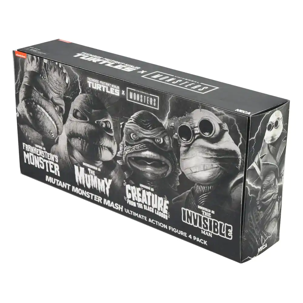 Universal Monsters x Teenage Mutant Ninja Turtles akcijske figure, set 4 figur Turtles Black & White 18 cm fotografija izdelka