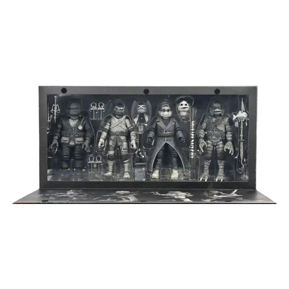 Universal Monsters x Teenage Mutant Ninja Turtles akcijske figure, set 4 figur Turtles Black & White 18 cm fotografija izdelka