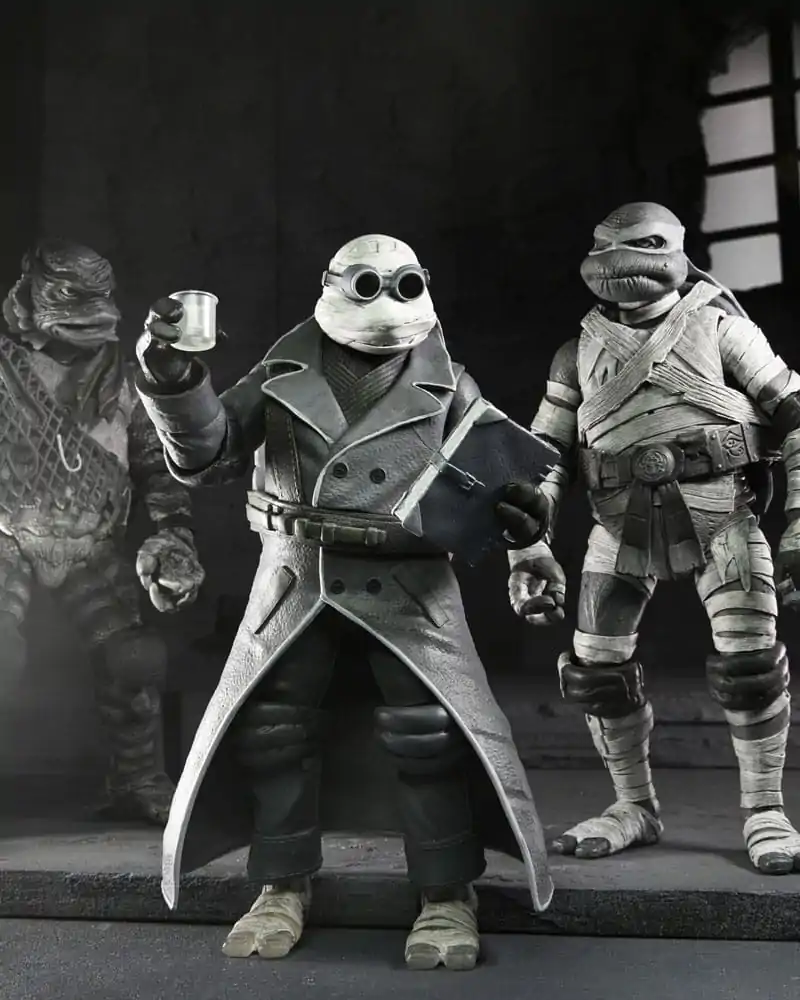 Universal Monsters x Teenage Mutant Ninja Turtles akcijske figure, set 4 figur Turtles Black & White 18 cm fotografija izdelka