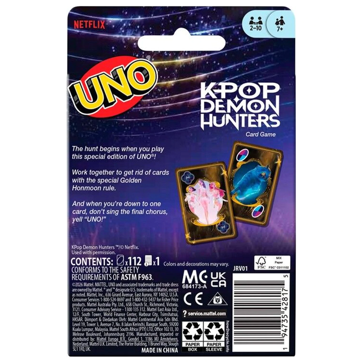 UNO K-Pop Demon Hunters igra s kartami fotografija izdelka
