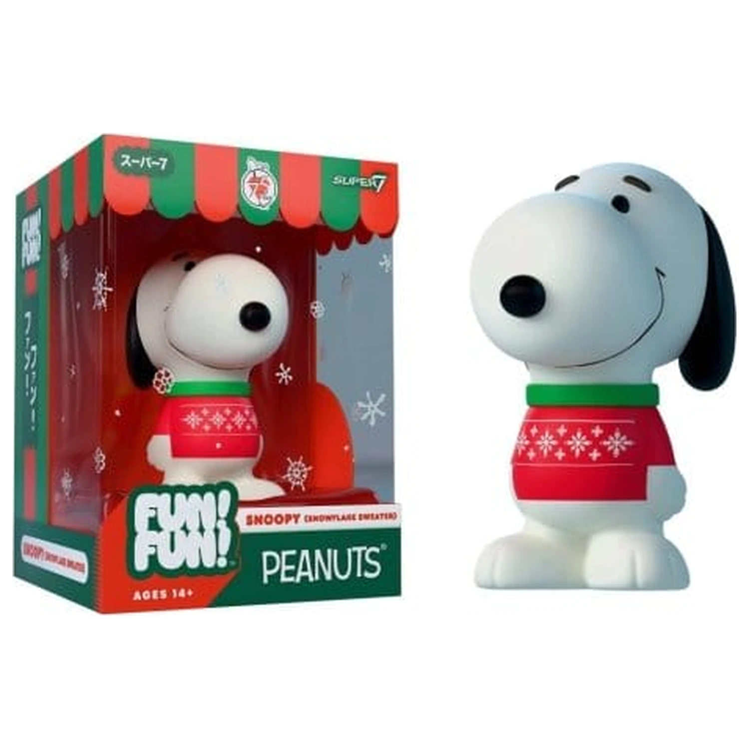Vintage Peanuts Zabava! Zabava! Mini figura Val 03 Holiday Snoopy (Snowflake Sweater) fotografija izdelka
